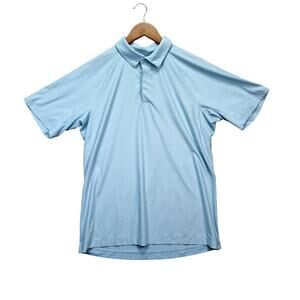Lululemon Metal Vent Tech Polo Shirt Men’s Light Blue Work Active Logo L
